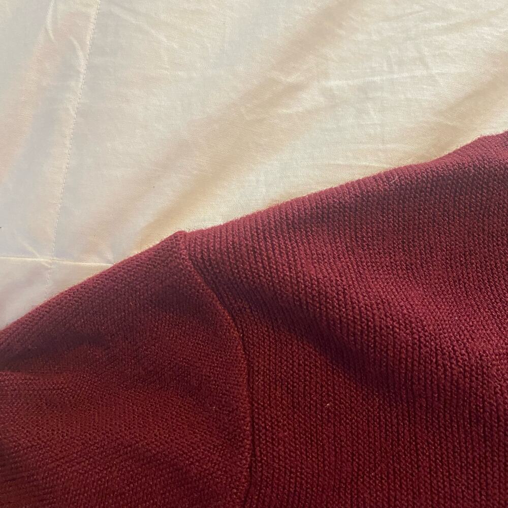 Vintage Sweater The Fox XL Burgundy Applique Logo Made in USA JCPenney - Picture 8 of 14